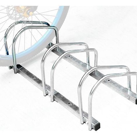 Lupex Shop – Rastrelliera supporto Portabici per 3 bici, con pneumatici da 35 a 60 mm, in acciaio, per esterni, parete o pavimento