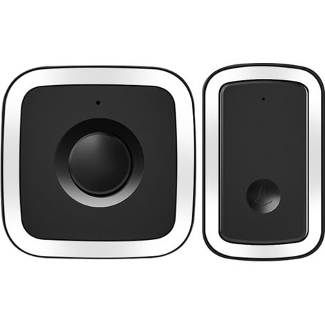 Doorbell , 300m Waterproof Outdoor Wireless Door Bell , 60 Melodies 5 Level Volume, LED Flash, for Home, Office, Hotel, 06，Black and Silver (1/5)