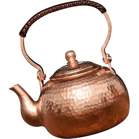 Théière de cuisine à poignée ergonomique, pichet à boissons en cuivre, style Hammer Point (1/5)