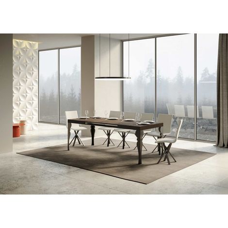 Paxon Mesa Extensible Tapa Nogal 90x130 Alargada 390 Estructura Antracita