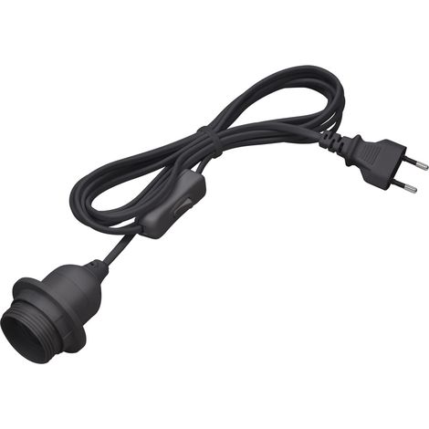 E27-Fassung – 4,2 m – Schwarz – Mit Ein-/Ausschalter – Ideal für DIY-Projekte – Geeignet für Steh- und Pendelleuchten / Pendelleuchte mit Schalter / DIY-Beleuchtungskabel