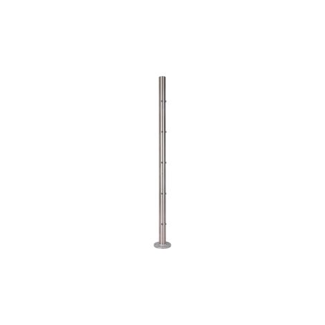 [QUALITE FRANCAISE] - Poteau d'ANGLE inserts pour montage TRAVERSANT câble ou rond plein - Hauteur 970mm Diamètre 42,4mm - Inox 316 (1/3)