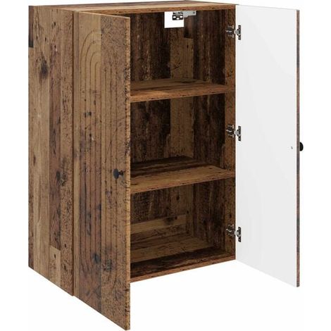 Meuble Mural Rétro en Bois d'Ingénierie, Placard de Rangement 66 x 34.5 x 90 cm, Armoire Suspendue Vintage pour Salon et Entrée (1/5)