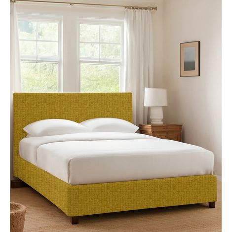 Cama Individual Ilford, Fundas Extraíbles, Hecho en Italia, Amarillo Ocre (1/3)