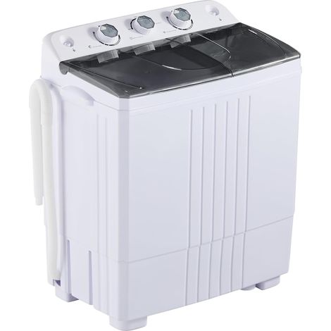 Mini Lavatrice Portatile 4,5 kg con Centrifuga, Lavatrice Semiautomatica per Camper, Campeggio, Barca, Caravan e Case Vacanza - DCG ML5970 (1/5)