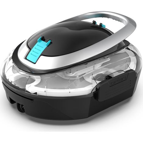 S2 Robot Swimming Pool, Double Filtration, Wireless Pool Vacuum 90 Min Autonomy, Compact Pool Cleaner, Automatic Parking, for Above-Ground Pools up to 80 m², Charcoal Black (1/5)