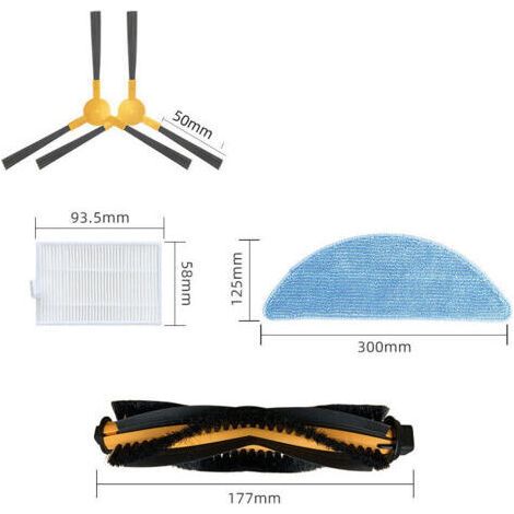 Set di accessori per robot aspirapolvere 800T 820S (14 pezzi) Spazzola e panno filtro (1/4)