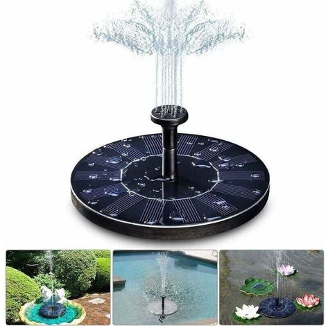 Fontaine solaire , pompe de bassin solaire 1,4 W avec 4 effets, hauteur maximale de 70 cm, pompe solaire, pompe de fontaine flottante solaire pour bassin de jardin ou bain d'oiseaux de fontai