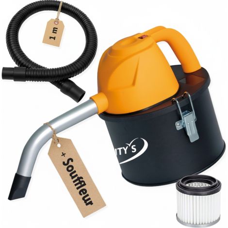 Facilitys – Aspirateur à cendres 600W – Cuve acier 4L – Filtre HEPA lavable – Soufflerie pour cendres froides – Dimensions Ø 23 x H. 23 cm