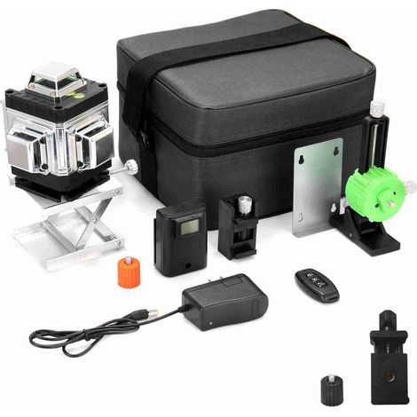 Niveau Laser Multifonction 16 Lignes 3D - Auto-nivelant, Lignes Horizontales, Verticales et Obliques