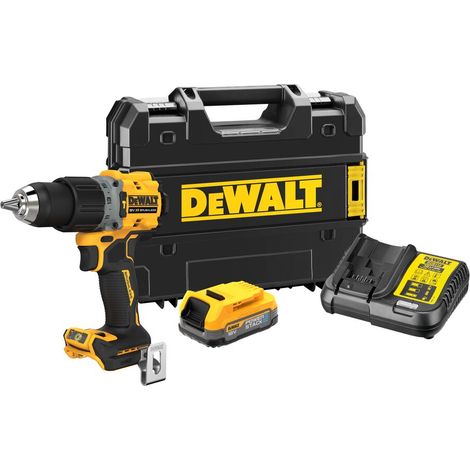 DeWalt DCD805E1T 18V XR Brushless Hammer Drill Driver PowerStack Kit - 1x 1.7Ah Batts, Charger & TSTAK Case (1/5)