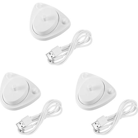 3X Ersatz-Ladegerät Netzteil Induktionsladebasis für Oral-B elektrische Zahnbürste 3757 Weiß USB-Kabel (1/5)
