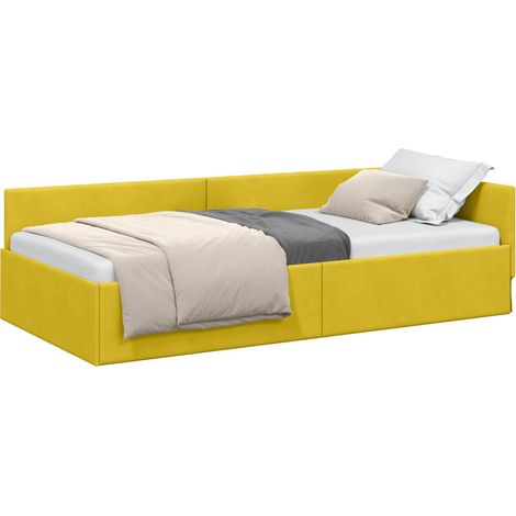 Estructura de cama en esquina Amarillo 100 cm x 200 cm vidaXL