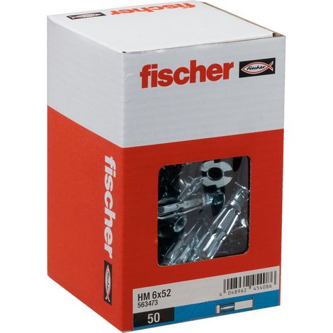 Fischer – Cheville pour support creux 6mm – Longueur 52mm – Boîte de 50 pièces – Charge maximale 20kg (1/5)