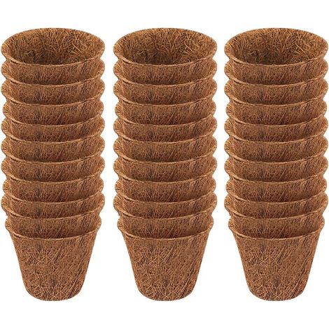 30 Pots de Démarrange Biodégradables en Fibre de Coco pour Semis et Germination - Outil de Jardinage Écologique