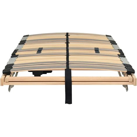 Lit simple  Lit adulte  Sommier à lattes Marron 80 x 190 cm Bois de hêtre massif