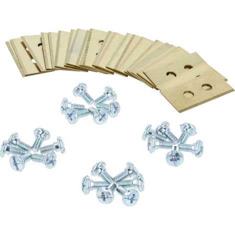vhbw 24x Lama di ricambio compatibile con Mammotion Luba Mini tagliaerba - oro / argento, in acciaio (rivestito in titanio)