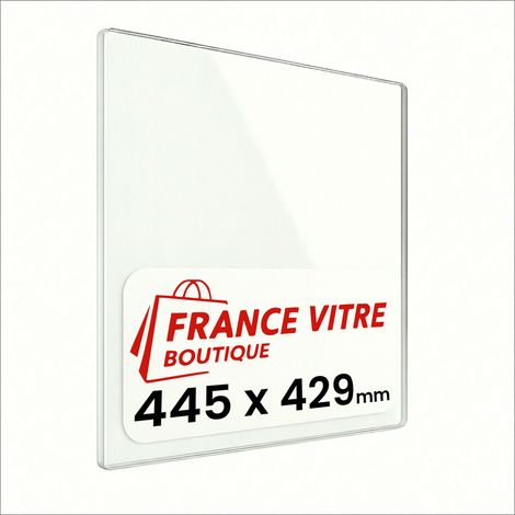 445 x 429 x 4 mm - Vitre de cheminée pour insert et poêle à bois - verre de rechange - France Vitre - jusqu'à 800°C - 429 x 445 x 4 mm (1/5)
