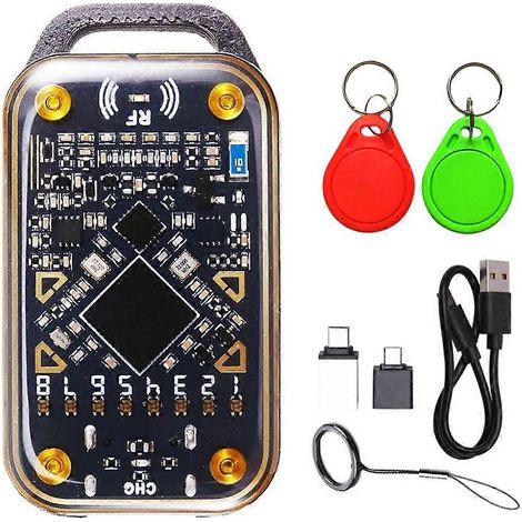 Lecteur de puces RFID Chameleon Ultra, simulateur de cartes, copieur NFC, décodeur de cartes à puce d'identification 125K 13,56M + 2 porte-clés CUID (1/5)