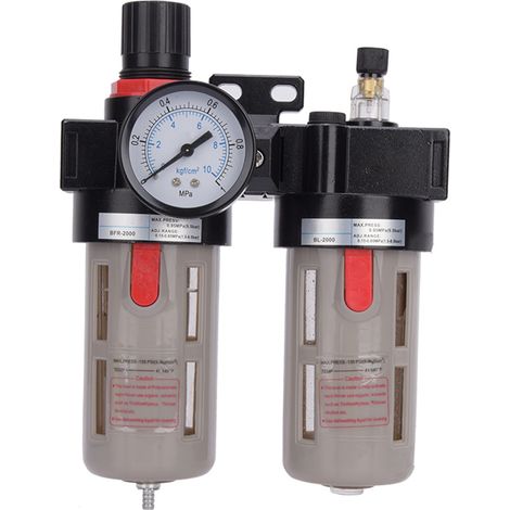 G1/4" Luftkompressor-Filter-Druckmanometer und Öl- und Wasserabscheider-Regler-Werkzeugsatz (1/5)