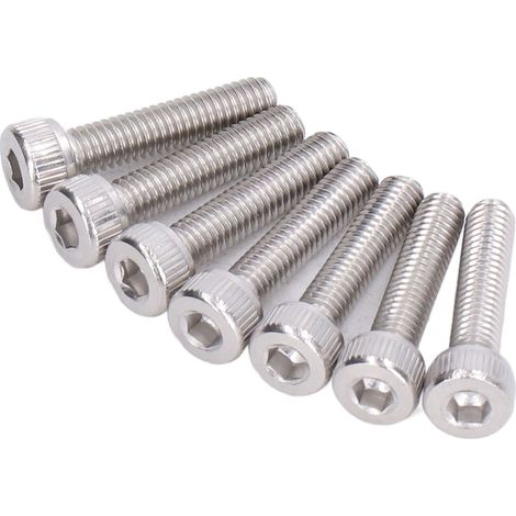 Vis M4x0,7mm Tête Hexagonale Creuse Lot de 100 Boulons en Acier Zingué Kit de Fixation Industrielle Quincaillerie Standard (1/5)