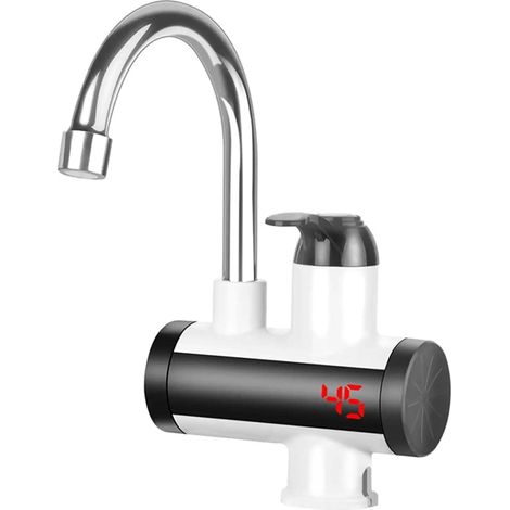 Robinet électrique instantané pour chauffe-eau domestique, mitigeur chauffant à écran LED numérique, pivotant 360°, eau chaude et froide, robinet de cuisine moderne (1/5)