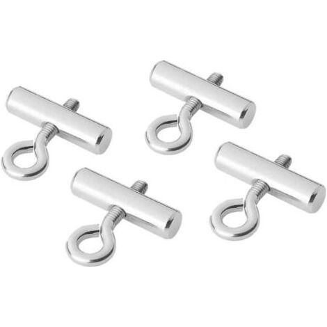 Ensemble de 8 butées de rail tubulaires (8-10 mm), en acier galvanisé robuste, pour auvents, bâches et voiles d'ombrage, montage facile. (1/5)