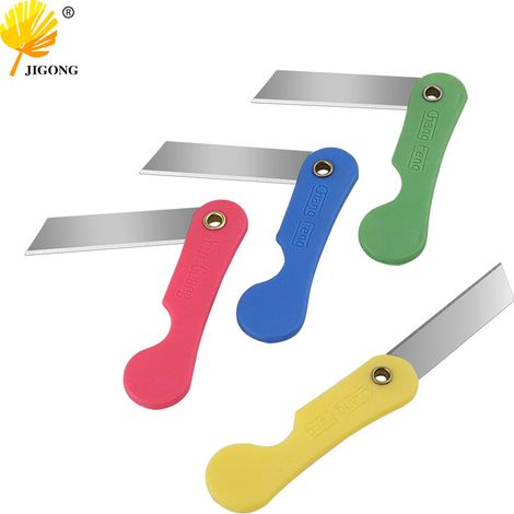 Coupe-papier pliable, taille-crayon pour étudiant, petit couteau pour déballer les colis, petite poignée en plastique, protection d'écran, couteau utilitaire (1/5)