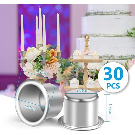 Aluminium Candle Holder Insert, Metal Candle Nozzles Holders for Candles, Metal Candle Holder for Tea Lights, Decoration Candlelight Dinner (1/4)