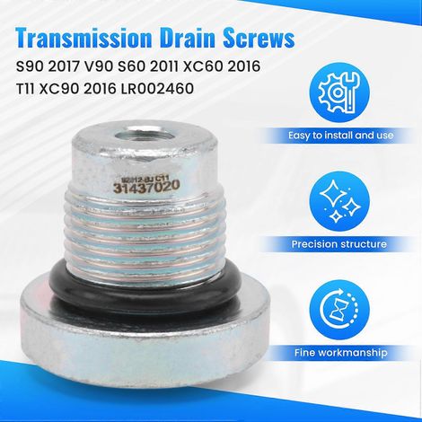 31437020 Bouchon de vidange de transmission Vis de vidange de transmission pour Volvo S90 2017 V90 S60 2011 XC60 2016 T11 XC90 2016 (1/5)