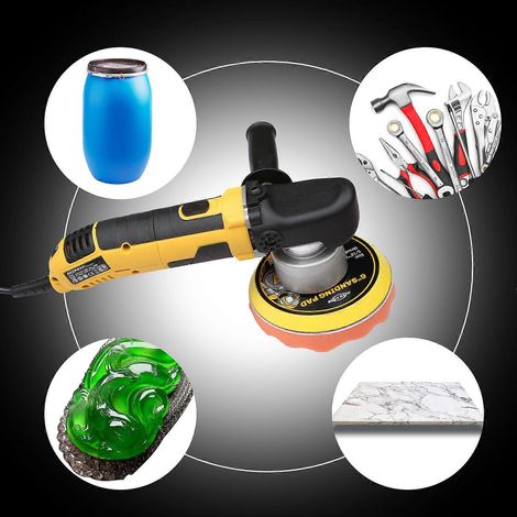 Polisseuse Voiture 6 Vitesses Variable 5600RPM, Lustreuse Électrique Portable Main pour Auto, Meuble, Céramique et Jade, Machine à Polir Vibrante 15cm (1/5)