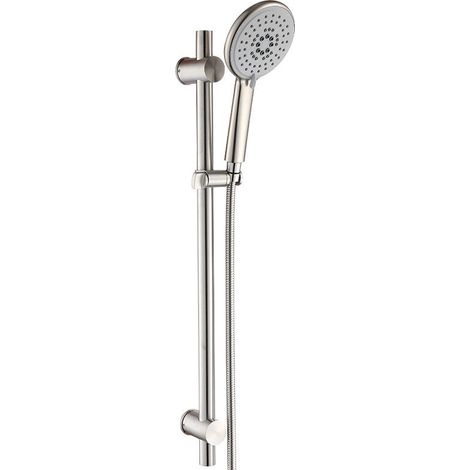 Barre de douche,Ensemble de barre de douche, ensemble de pomme de douche avec barre de douche de 65 cm, pomme de douche et tuyau de douche en PVC de 1,5 m (1/4)