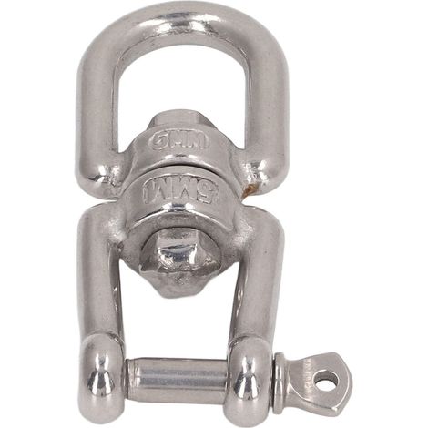 Manille à double mâchoire professionnelle robuste en acier inoxydable 304, dispositif de manille à enroulement pour corde d'escalade et balançoire 5 mm/0,20 po (1/5)