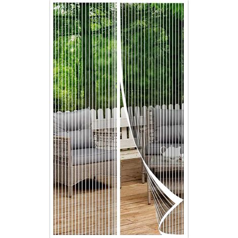 (Blanc, 90x205CM) Rideau en maille magnétique sans perçage, anti-moustiques et anti-mouches, fermeture automatique. (1/5)