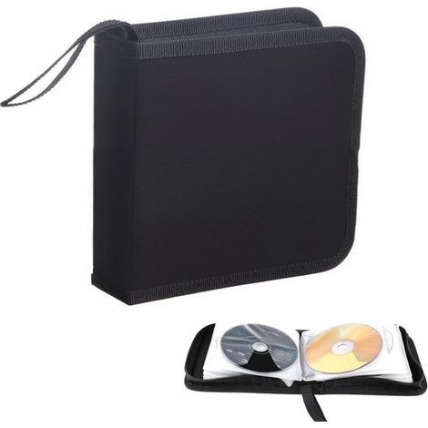 Hülle für 40 CDs/DVDs – Aufbewahrungsbox für Auto und Zuhause (schwarz) (1/5)