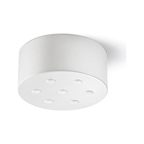 Rosone Multicavo 7 Fori In Metallo Bianco Opaco D12Cm