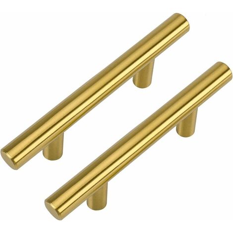 2pcs poignées meubles dorées modernes, Pour cuisine enfants (1/4)