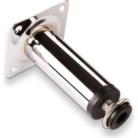 Möbelfuß 100 mm mit Höhenverstellung + 10 mm Chrom poliert
