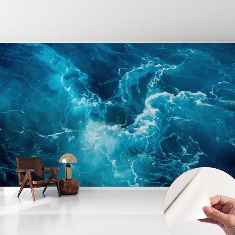 Carta da parati autoadesiva - fotomurale - decorazione parete - stile elegante - decorazione casa - Vortici marini 416x254 cm (1/5)