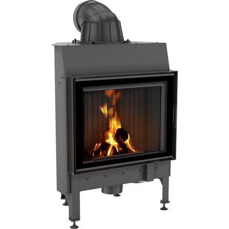 Kamineinsatz aus Stahl KRATKI NADIA 10 kW Ø 200 schwarz Verkleidung (1/5)