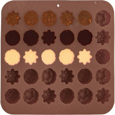 Molde de silicona para pralinés, bombones y galletas. (1/4)