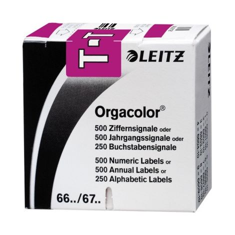 LEITZ Buchstabensignal Leitz Orgacolor® Leitz Orgacolor® Registratursysteme T selbstklebendKunstdruckpapier violett (1/3)