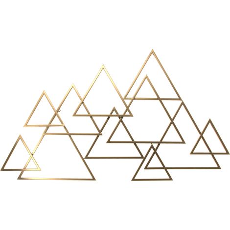 Luxus Metal Art Wanddeko Modern Geo Gold 111x64cm