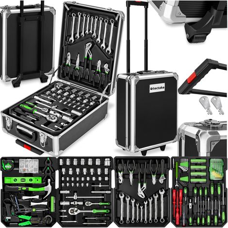 Servante d'atelier sur roulettes, caisse à outils aluminium 1200 pièces avec 4 niveaux (1/5)
