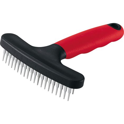 Ferplast GRO 5850 Peigne à râteau à double rangée de dents écartées pour chiens à poil moyen et long. Variante GRO 5850 - Misure: 11 x h 15.5 cm -
