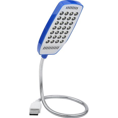 Flexible 5V USB-Leselampe mit 28 blauen LEDs, tragbare Computer- und Schreibtischlampe mit Schalter. (1/5)