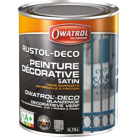 Peinture décorative antirouille RUSTOL DECO mat au RAL 0,75L multi supports OWATROL - RAL: 9010 Blanc (1/5)