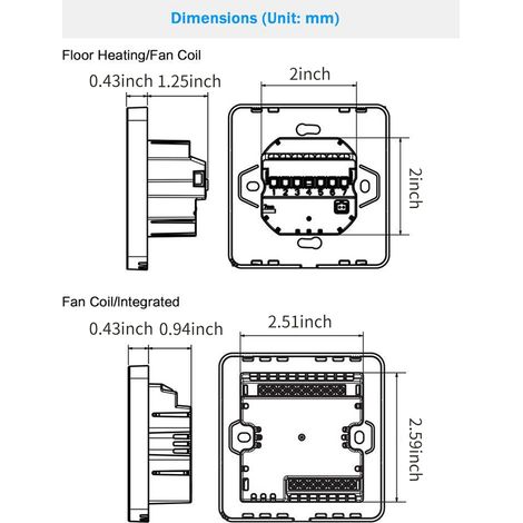 Programmierbarer intelligenter Thermostat mit 2,8-Zoll-LCD-Bildschirm für wasserbasierte Fußbodenheizung, Wi-Fi-, App- und Sprachsteuerung.
