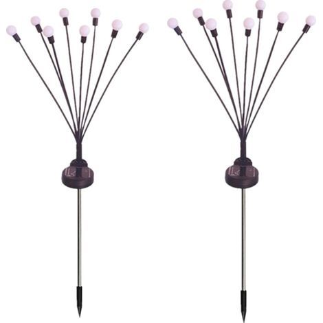 Lampada solare con 8 luci, luce fissa, luce variabile, lunghezza 75 cm, 2 coppie di luci decorative a forma di lucciola, impermeabile per uso esterno. (1/5)