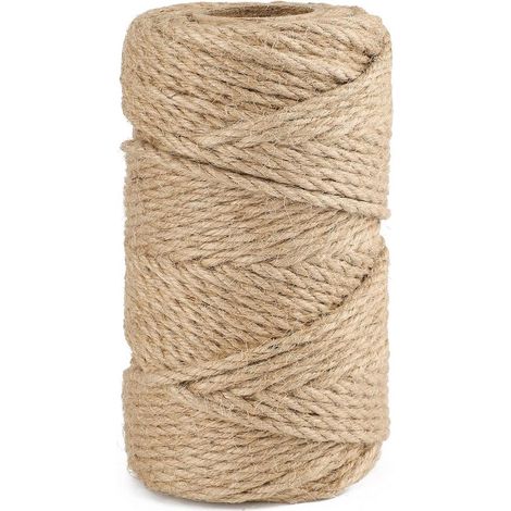 Corde en jute de 6 mm d'épaisseur - idéale pour le bricolage, le jardinage et le camping - 50 mètres (1/5)